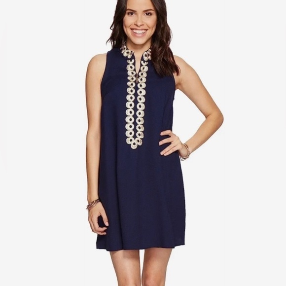 Lilly Pulitzer, Jane Shift Dress,Made in SRI LANKA,Lightweight,Blue,EUC,Size 4 - Picture 1 of 10